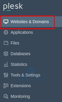 Websites & Domains menu item