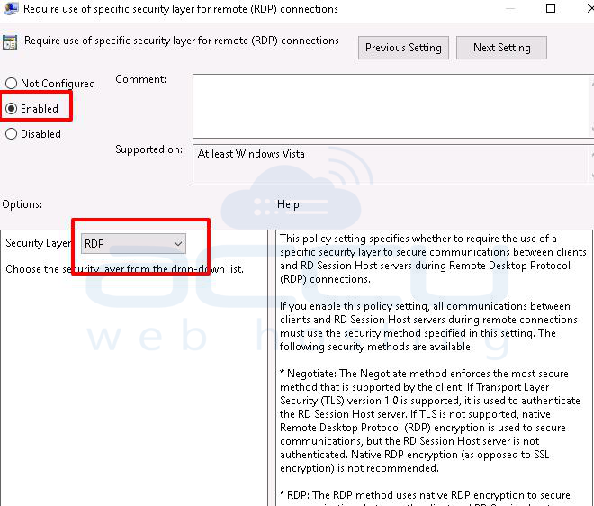 remote desktop connection an internal error has occured