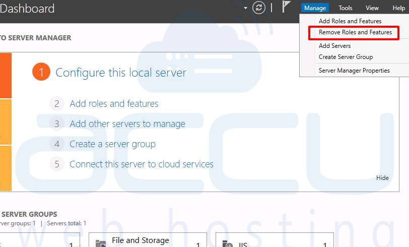 Remove roles and features