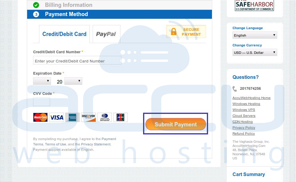 enter credit card details