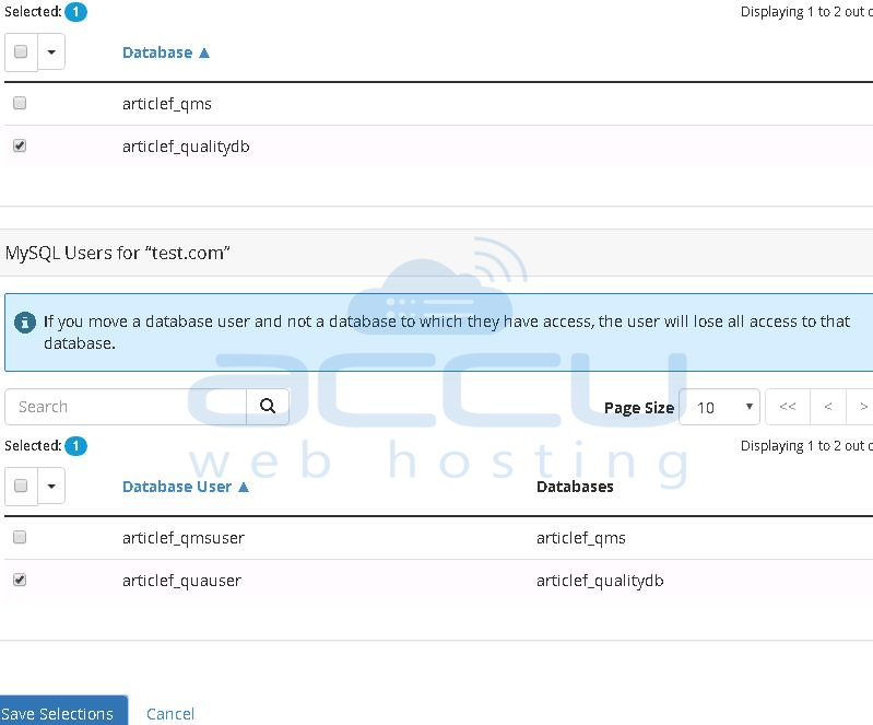 database -user move