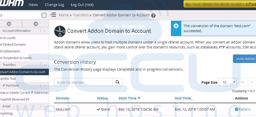 conversion details