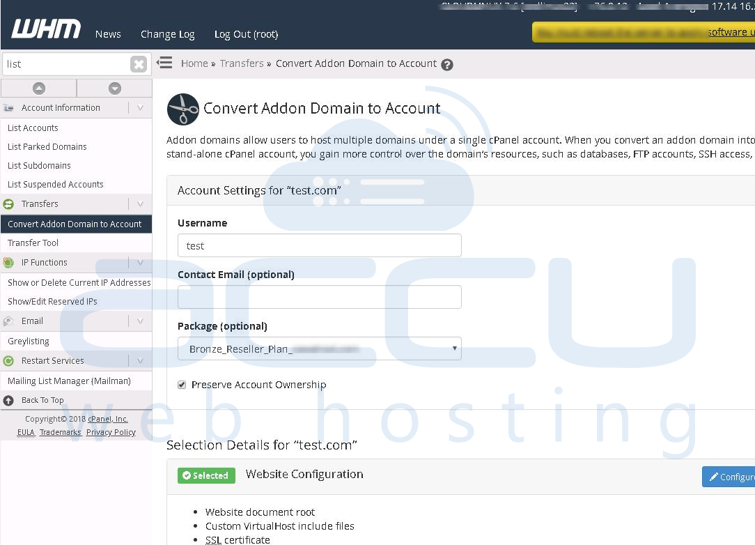 account options