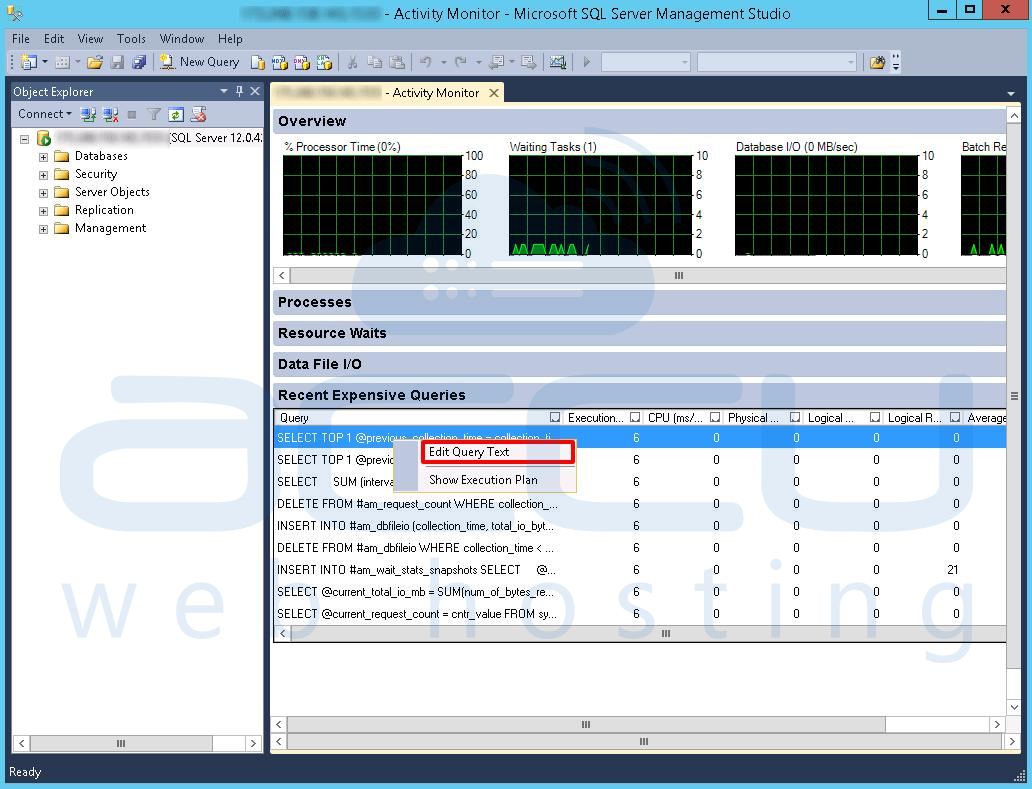 windows server in activity monitor