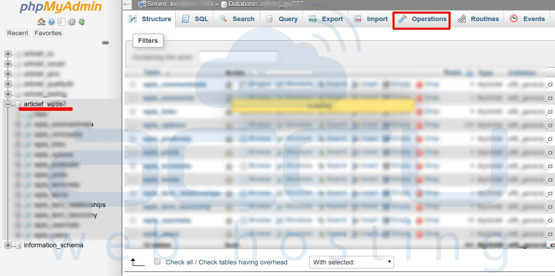 mysql list databases with colaltion