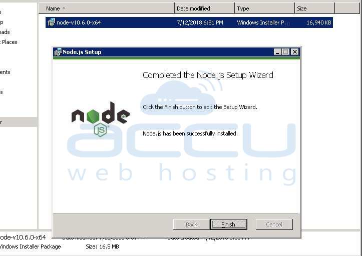 windows install node js