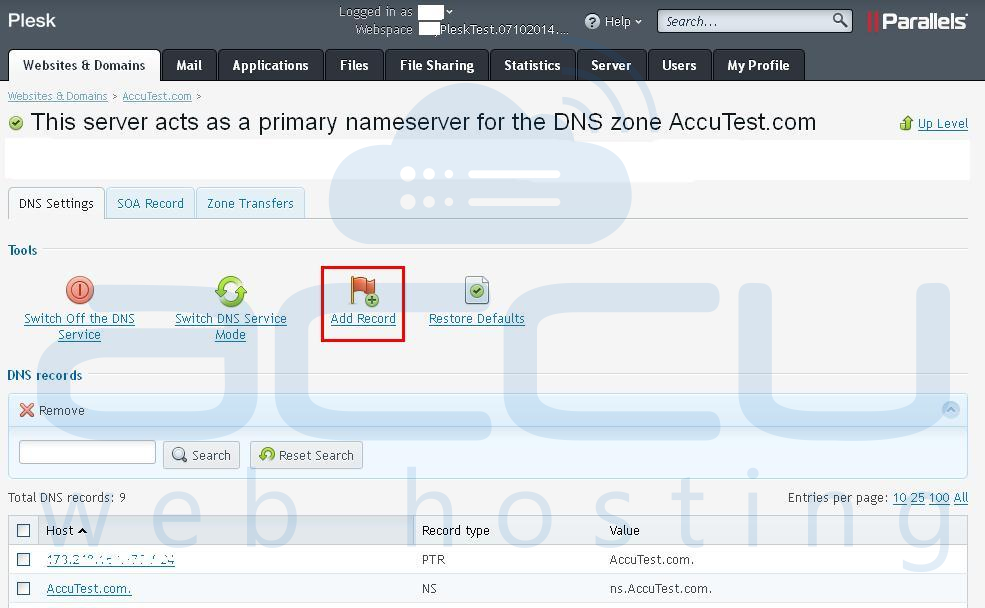 Add DNS Record for a Domain Add DNS Record for a Domain