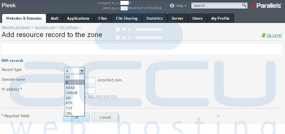Specify DNS Record Type and Value Specify DNS Record Type and Value