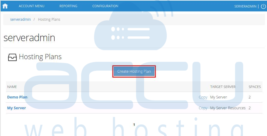 Add Hosting Plan