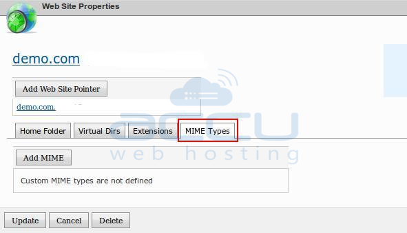 Select MIME Types Option