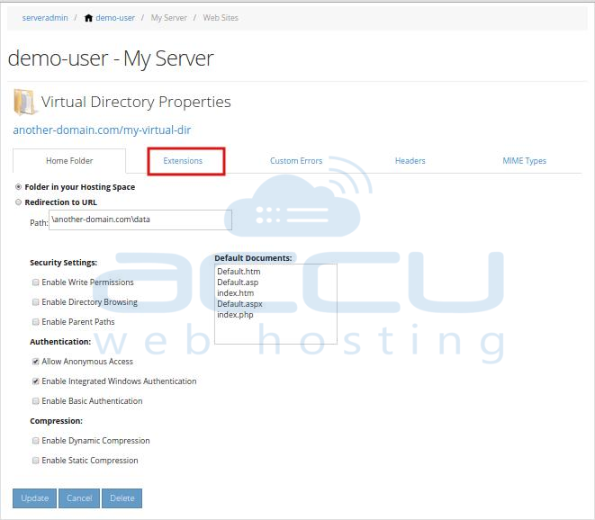 Virtual Directory Properties