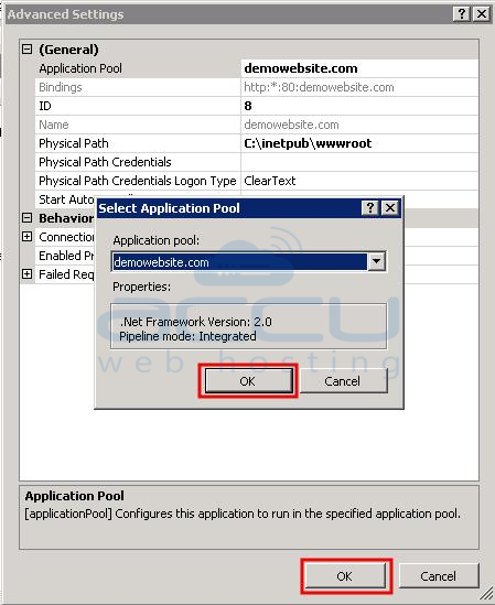 How to change application pool of a website from IIS? - Windows VPS