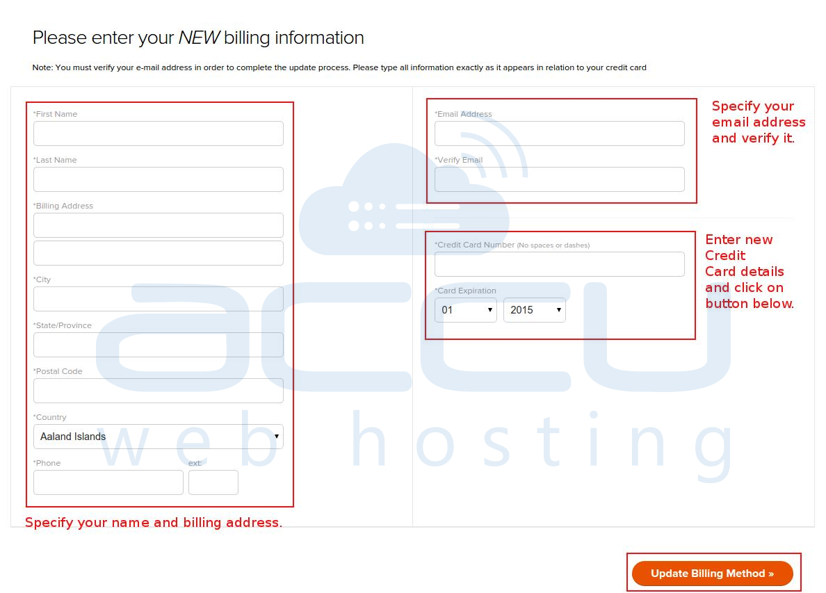 New Billing Details