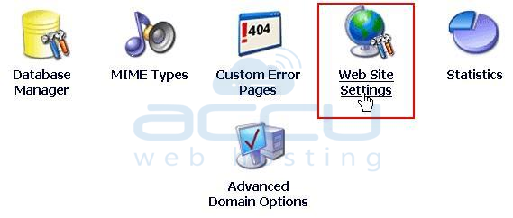 Select Website Settings Option