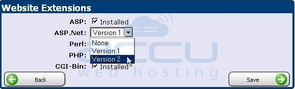 Select Desired .Net Version from Dropdown