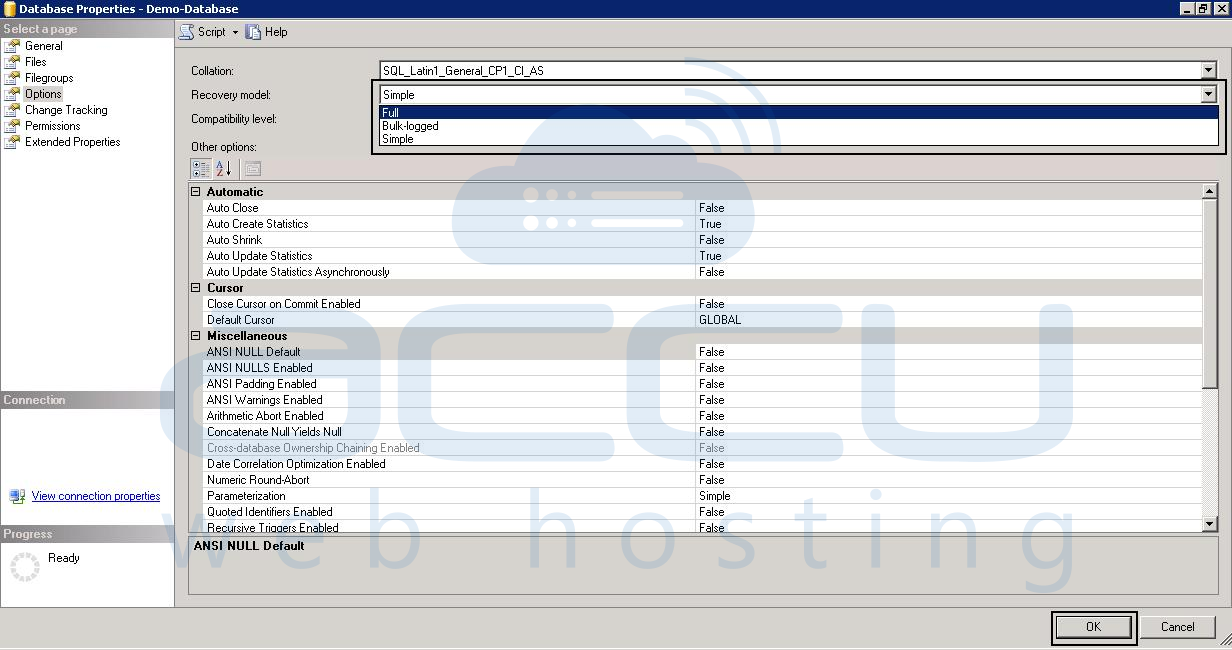 How to Change MS SQL Database Recovery Model? - Knowledgebase - AccuWebHosting