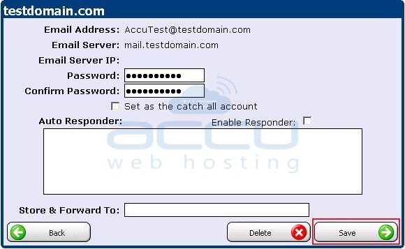 Set New Password for the Email Account