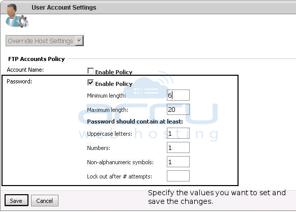 FTP Account Policy