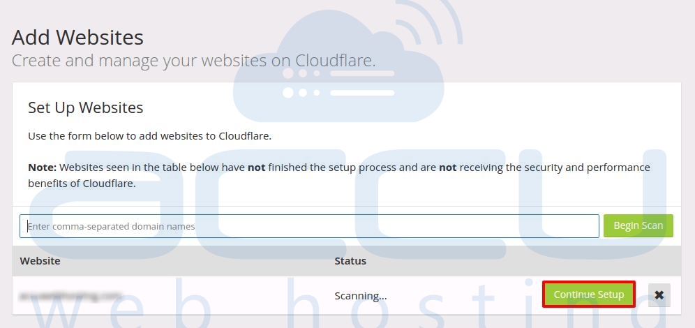 Continue Setup