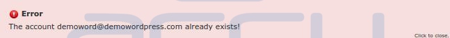 cPanel Email Account Already Exists Error cPanel Email Account Already Exists Error