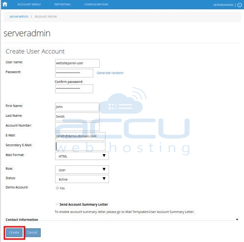 Create User Account