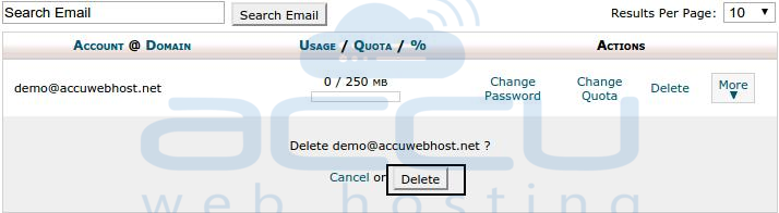 Delete Email Account