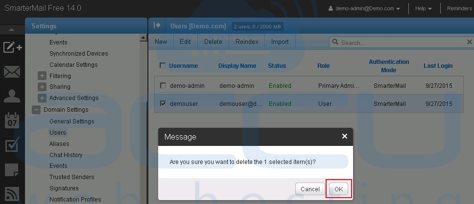 Delete Confirmation