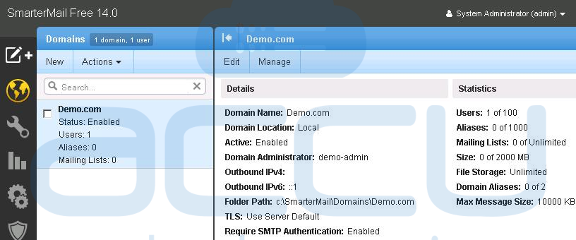 SmarterMail Admin Panel