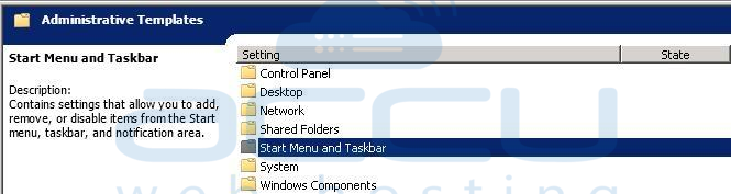 verwijder afsluitknop windows 2003 startmenu