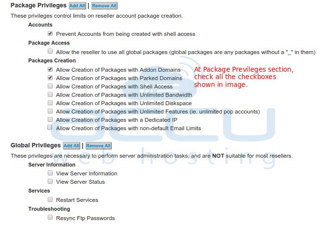 Package Privileges