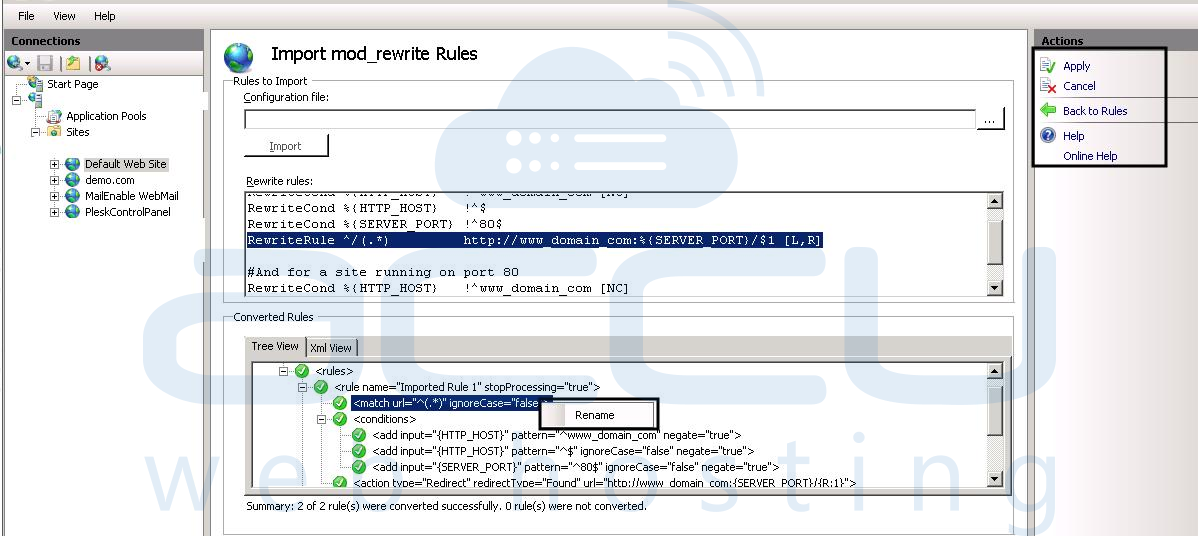 Plesk Website Running IIS 75 PHP