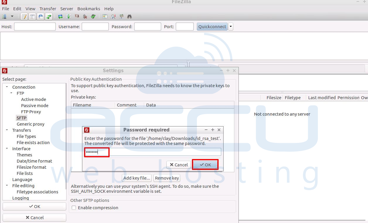 filezilla enable sftp