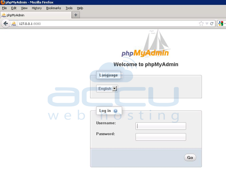 php my admin login