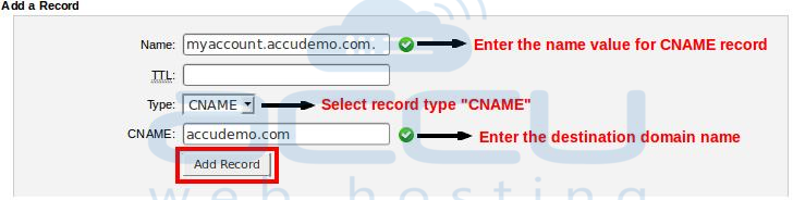 Add New "CNAME" Record for Your Domain