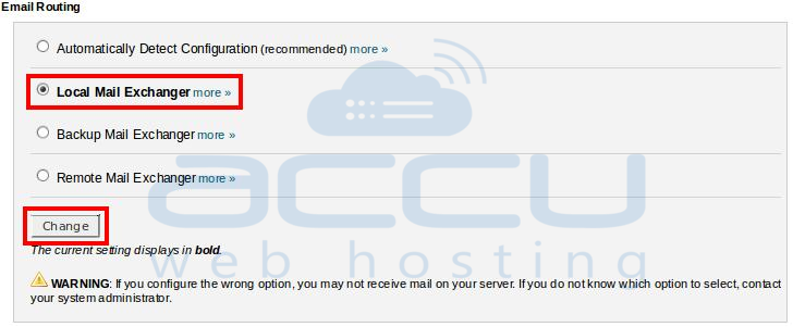 Select Appropriate Email Routing Option