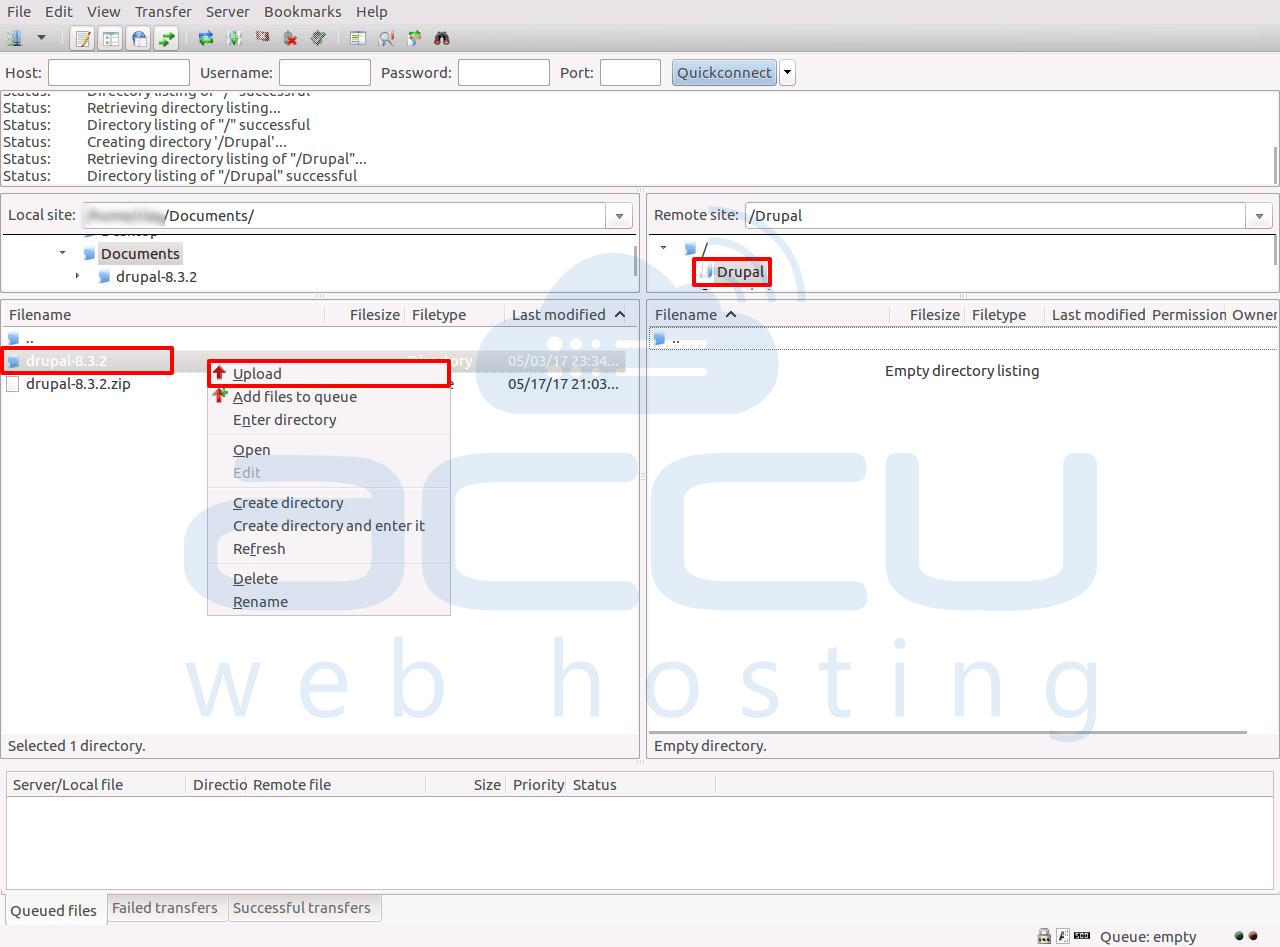 Upload Drupal Folder