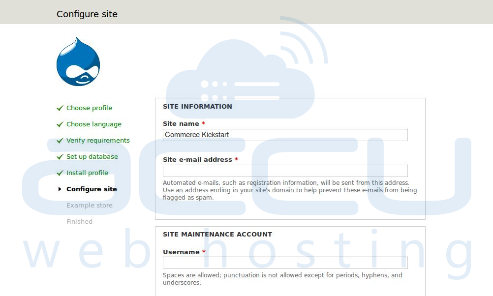 Specify Site Information