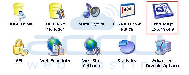 Select FrontPage Extensions Option