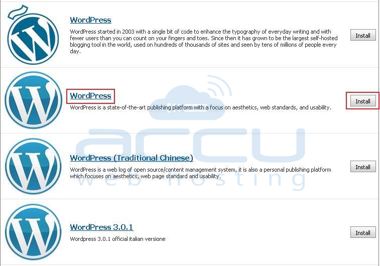 Select WordPress Option