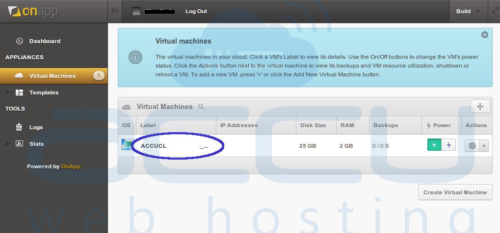 Select Virtual Machines Option
