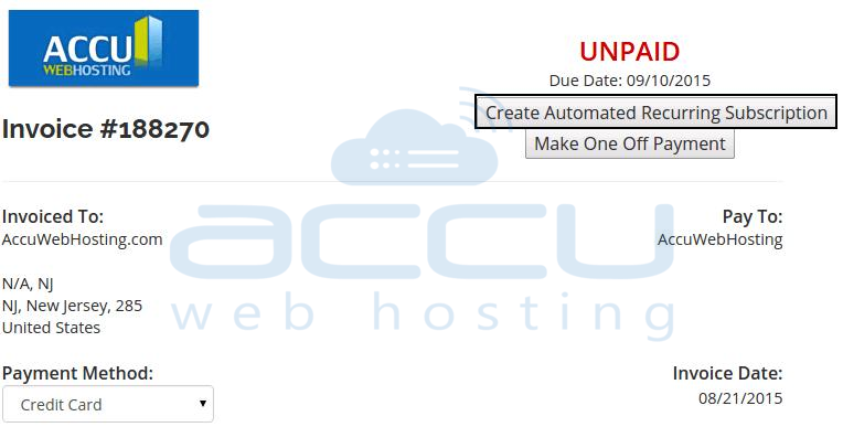 Create Automated Recurring Subscription