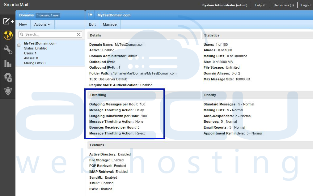 filemail throttling settings