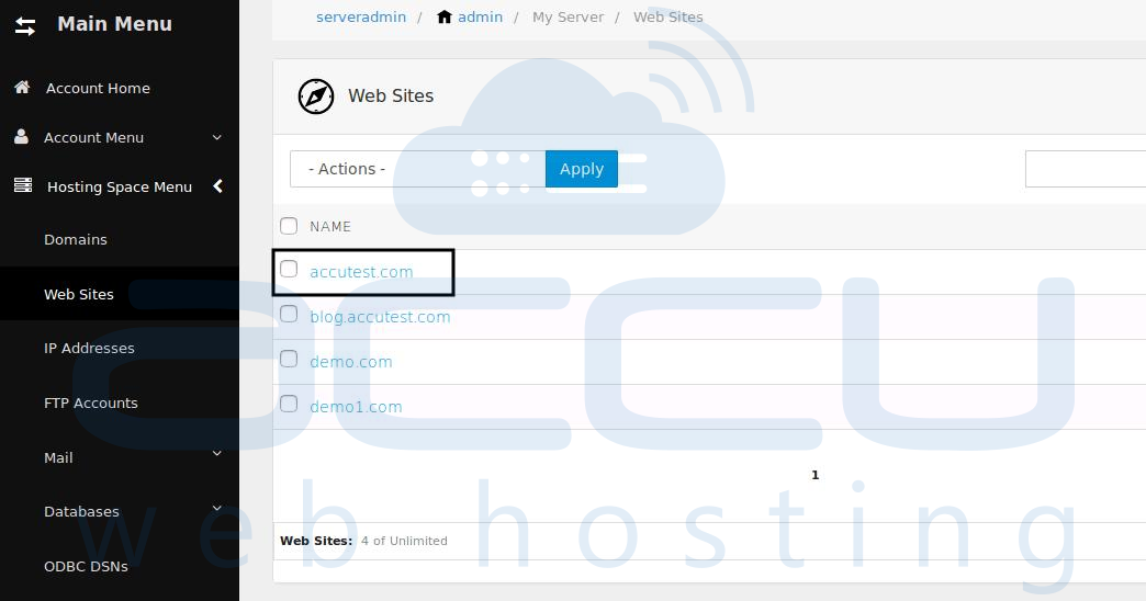 Select Website