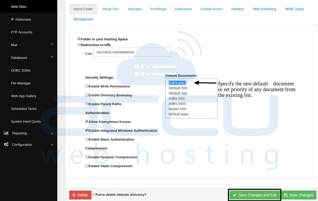Set Default Page