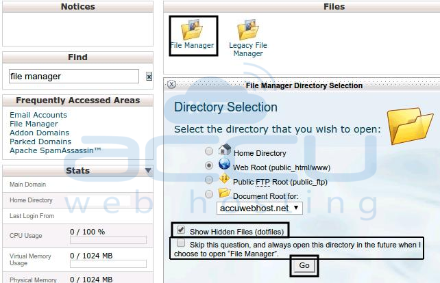 cPanel File Manager cPanel File Manager