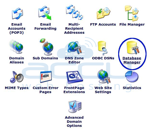 Select Database Manager Option