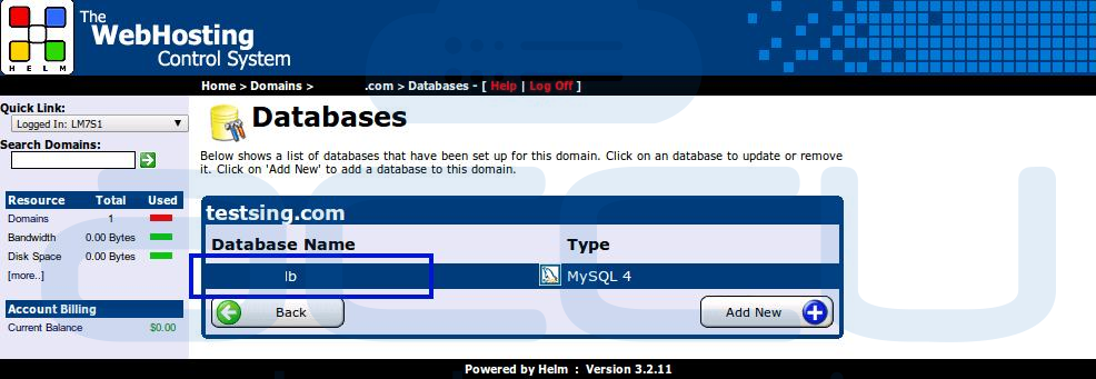Select a Database for which You Need to Secure Backup