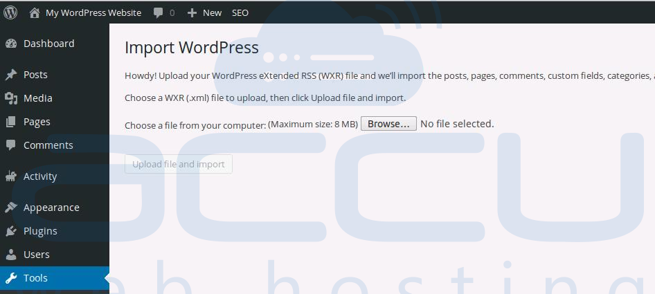 Import WordPress