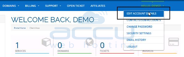 Edit Your Account Details