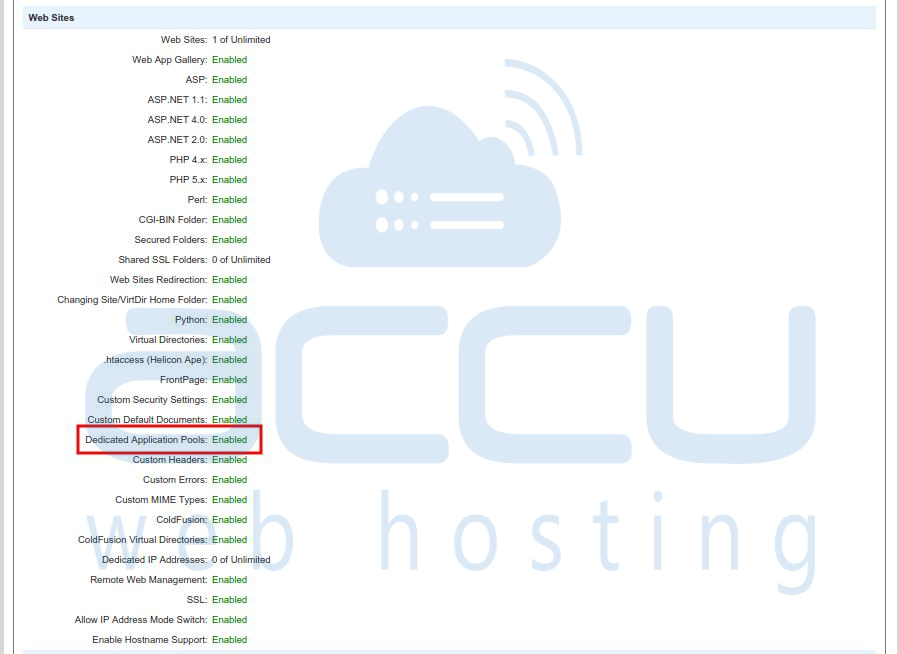 Dedicated Application Pool